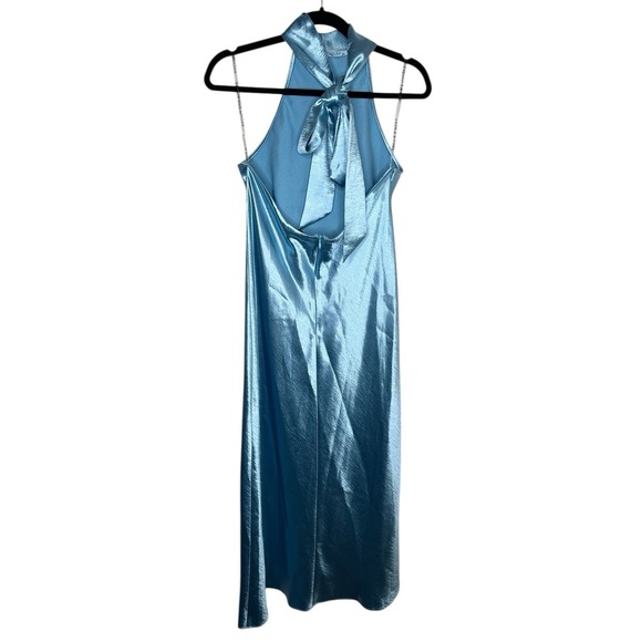 ANTHROPOLOGIE Sachin & Babi Sadie Halter Tie Neck Hammered Satin NEW 14 Dress - Picture 7 of 15